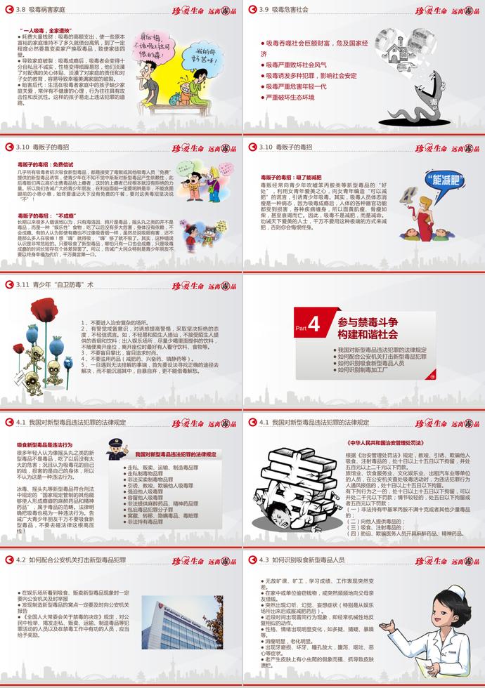 橙色系炫彩風(fēng)禁毒知識(shí)宣傳ppt模板-4