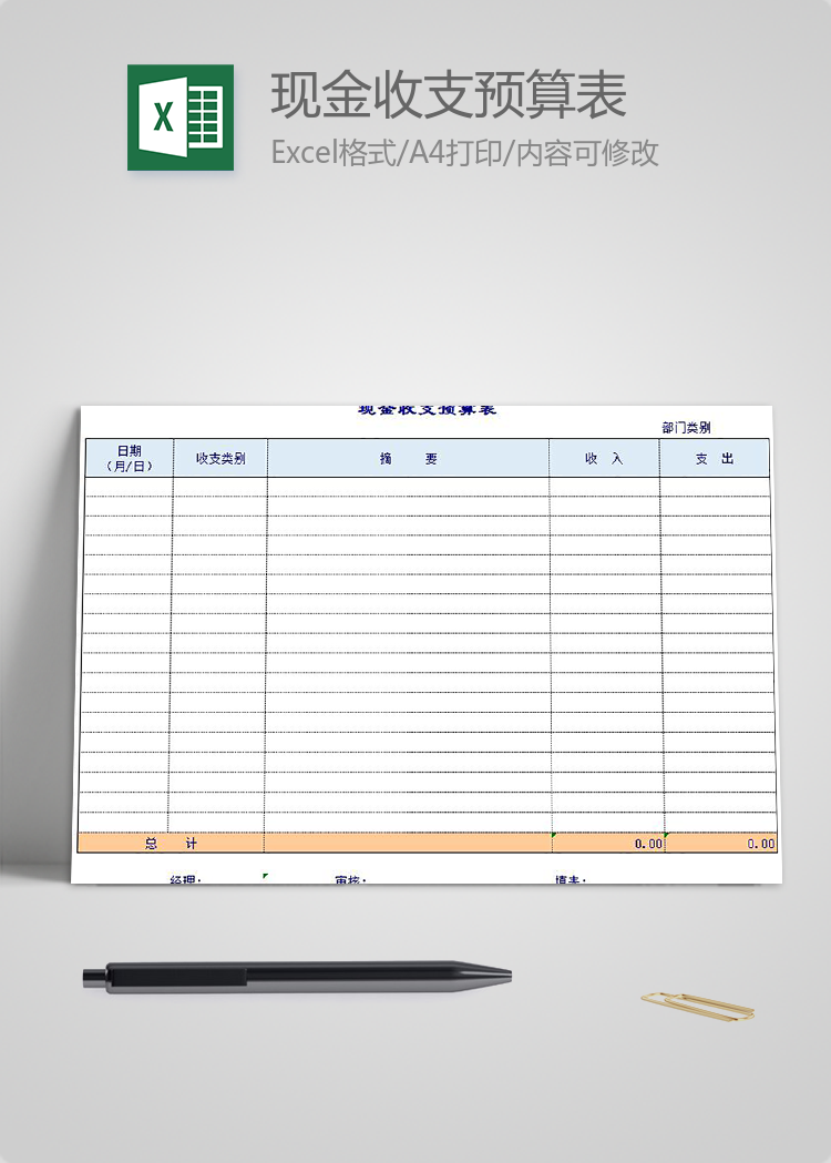 簡(jiǎn)潔現(xiàn)金收支預(yù)算表